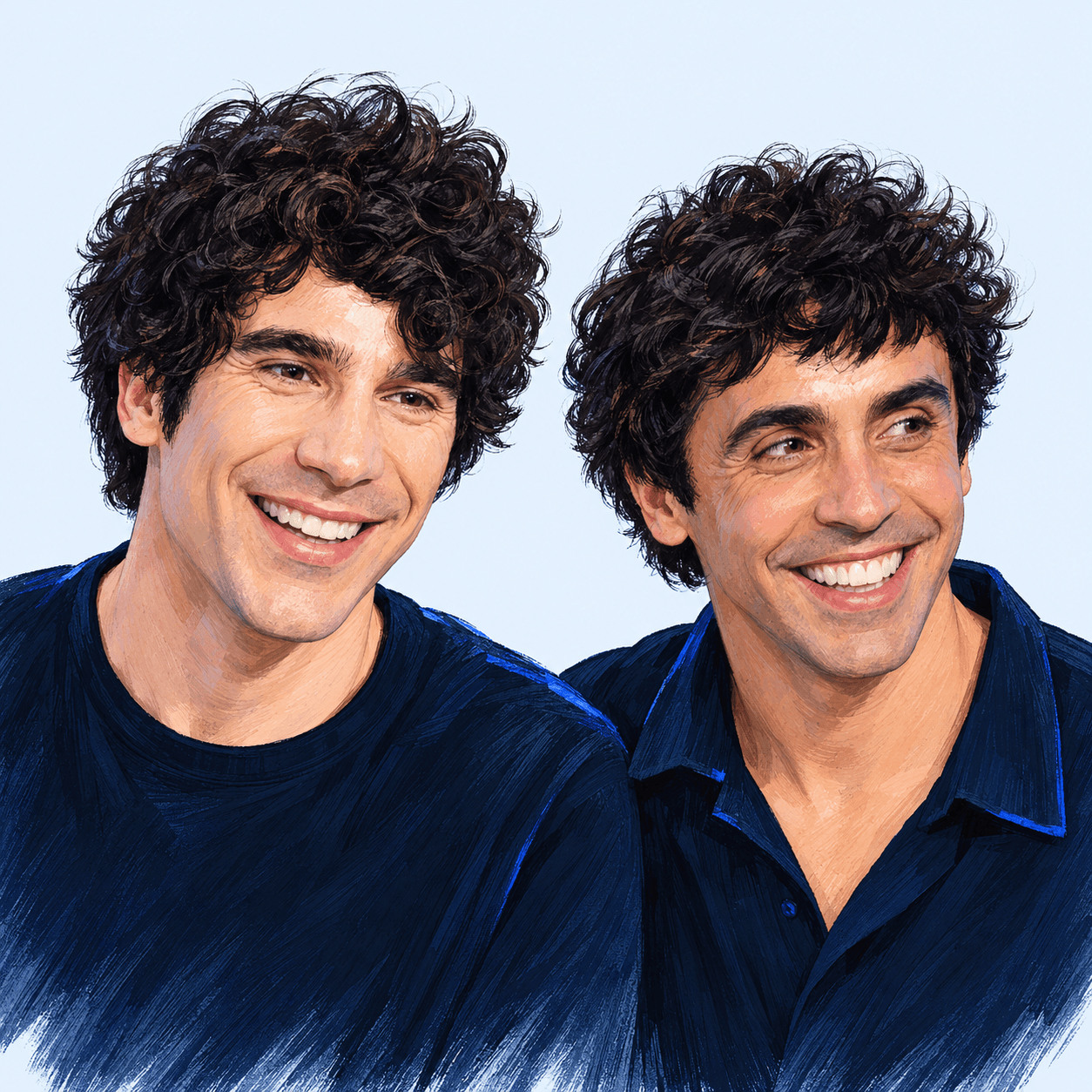 Retrato ilustrado de Los Javis
