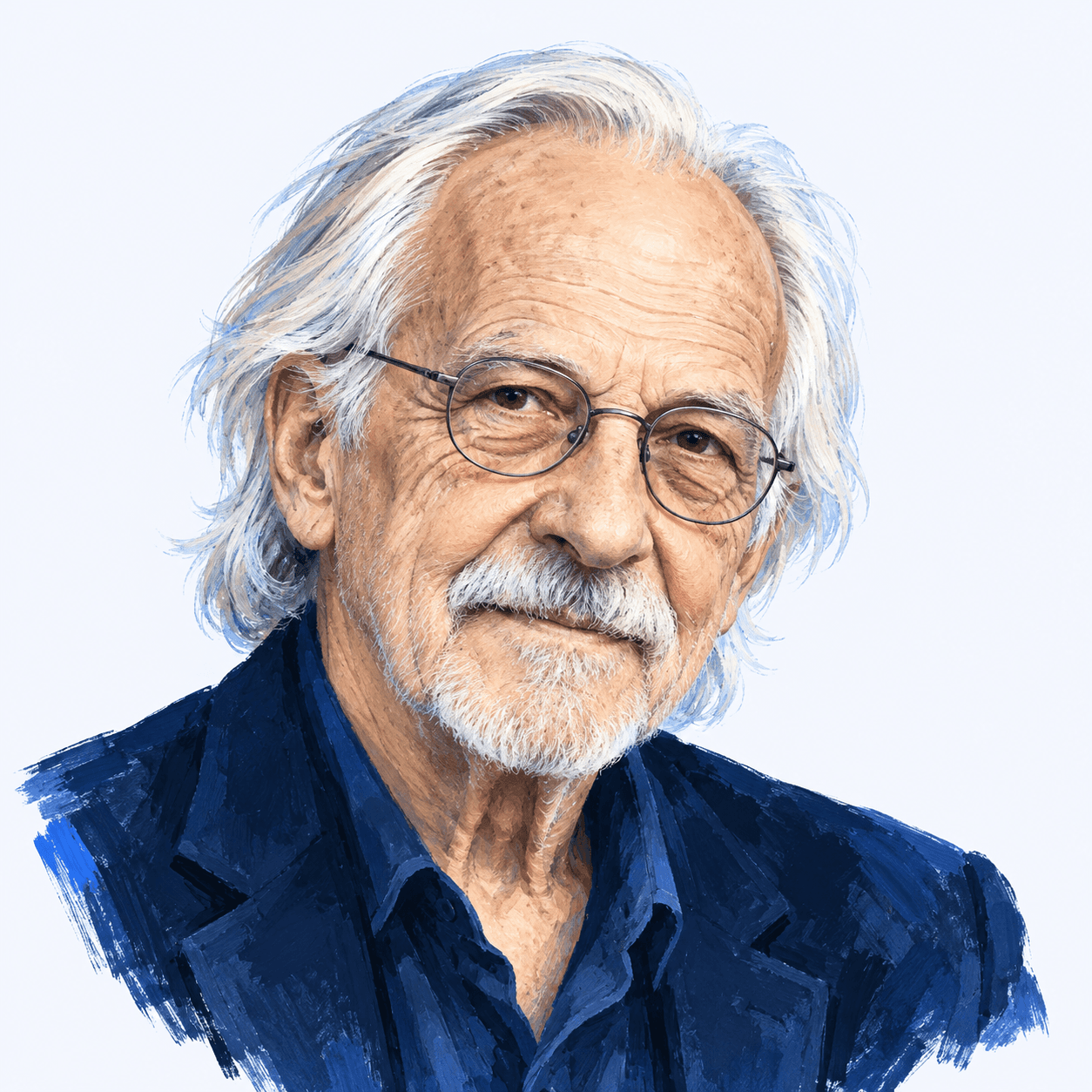 Retrato ilustrado de Antonio Escohotado